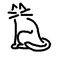 crude drawing of a cat